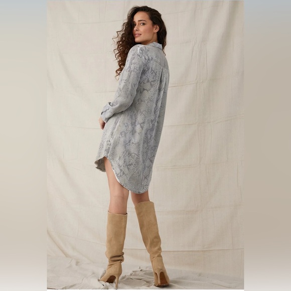 Bella Dahl Anaheim Hipster Dress in Gray Snake Print; Size S - Picture 3 of 14